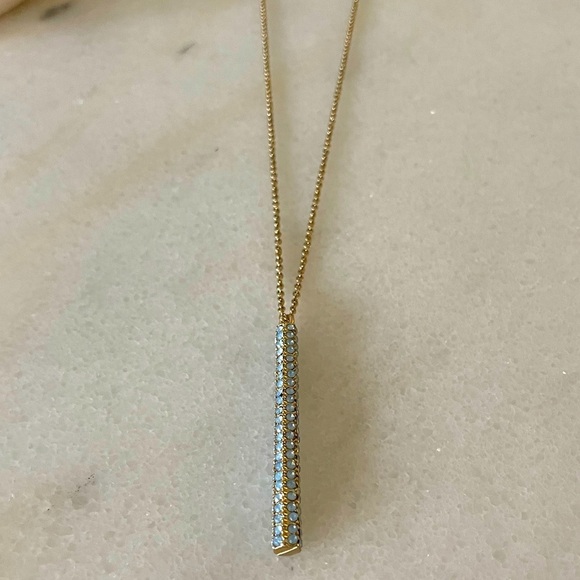 Jewelry - Blue Sparkle Cylinder Necklace